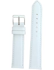 Watch Band White Genuine Leather Crocodile Grain 14 millimeter Tech Swiss