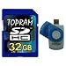 TOPRAM 32GB 32G SD SDHC Secure Digital Class 6 Memory Card with R5 Multi-function Card Reader