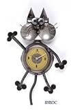 Cheeks the Junkyard Cat Metal Clock by YardBirds