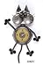 Cheeks the Junkyard Cat Metal Clock by YardBirds