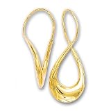 14k Yellow Elegant Swirl Drop Earrings