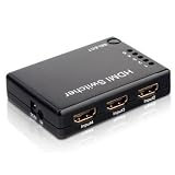 Menotek 5 Port Smart Intelligent HDMI Switch With Remote Control And AC Adapter by Menotek