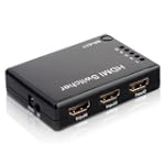 Menotek 5 Port Smart/Intelligent HDMI Switch With Remote Control And AC Adapter