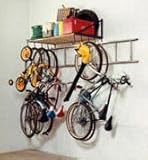 4-Foot Garage Storage Shelf and Bike Rack with Ladder Hooks