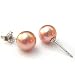 HinsonGayle Premium Round 7.5-8.0mm Pink Pearl Stud Earrings (14kWG)