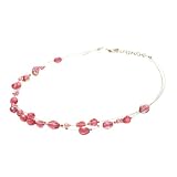 Glass Beads Pink Multi-Strand Necklace 