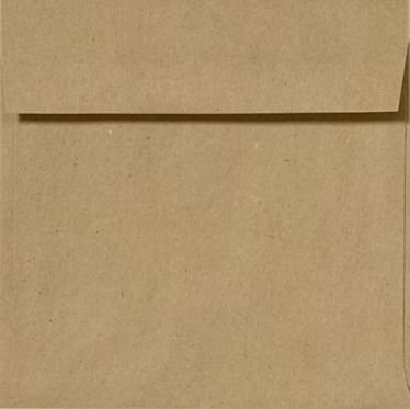 6 1/2 x 6 1/2 Square Invitation Envelopes w/Peel & Press - 100% Recycled - Grocery Bag Brown (50 Qty.)