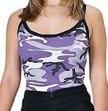 Womens Strappy Purple Camouflage Tank Top