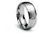 Stainless Steel Ring Dome Center with CZ Satin High Polish Band 8mm