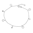 Sterling Silver Pallini with Star Charms Anklet