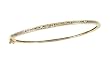 10k Gold Plated Sterling Silver Blue Diamond Stackable Bangle Bracelet (1/4 cttw)