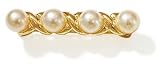  : 14kt. Gold Pearl Bar Pin With X'S