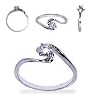 Marvelous 10 KT White Gold Band Solitaire Diamond 10K Promise Ring