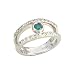 14K Suspended Blue & White Diamond Ring