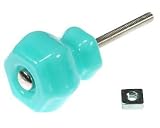 Glass Knobs - 1 1/4 Inch Rare Blue Milk Glass Knobs