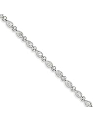 Genuine .925 Sterling Silver Diamond Bracelet 7.6 Grams . 100% Satisfaction Guaranteed.