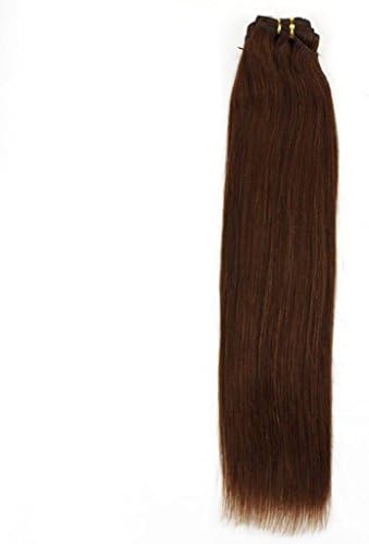 Beauty Wig World 14" 35cm 100g Long Straight 100% Human Hair Extensions Virgin Remy hair weft #6-chestnut brown