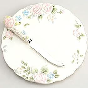 Pfaltzgraff Tea Rose Round Cheese Tray - W slicer by Pfaltzgraff