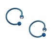 Stainless Steel Blue Lippy Loop with Clear CZ - 10mm - Sold as a Pair