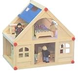 Wooden Dolls House With Furniture