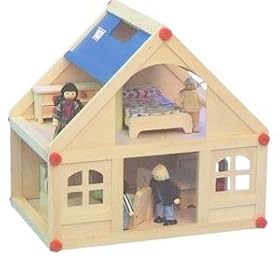 Wooden Dolls House With Furniture