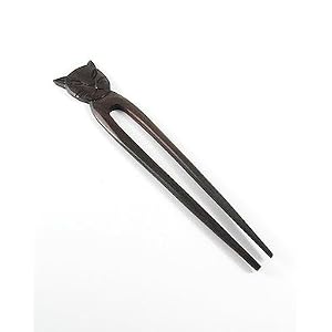 Buy Cat Face Real Wood Hair Pin by EnchantingAdornment