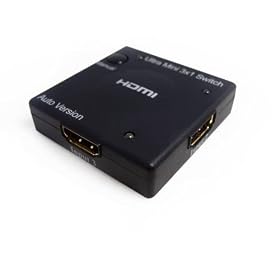 Switch HDMI ULTRA COMPACT - 3 ports - HUB 3x1 - Full HD 1080p - HDMI v1.3b - Signal Audio HD (Dolby digital, DTS, 5.1, etc..) - Switch Automatique / Auto-aliment� - Parfait pour DVD / Blu-Ray / Xbox 360 / PS3 / Full HD LCD / Plasma & LED