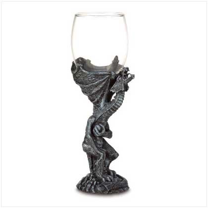 Medieval Dragon Statue Figurine Sculpture Glass Globe