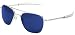 Randolph Designer Aviator Sunglasses AF158 in Matte Chrome with Blue Mirror Lenses