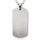 Titanium Engravable Dog Tag Pendant w/ Bead Chain