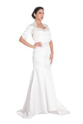 Mermaid Elbow Length Sleeves Applique Lace Wedding Dress 