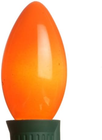 25 Pack 7 Watt C9 Ceramic Orange Incandescent Light Bulb, Intermediate Base