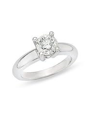 1 Carat Diamond 14K White Gold Bombay Shank Solitaire Engagement Ring