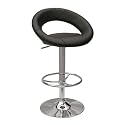 Tabouret de bar design - chrom&eacute; noir - M-90079-B
