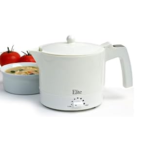 Maxi-Matic EHP-001 Elite Cuisine 32-Ounce Electric Hot Pot with Egg Cooker and Steam Rack White