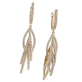 14K White or Yellow Gold 1.70ct Diamond Dangle Earrings