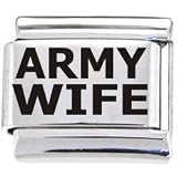 Body Candy Italian Charms Laser ARMY WIFE