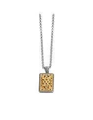 Phillip Gavriel 18K Gold & Sterling Silver Byzantine Rectangular Filigree Design Chain 18"