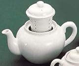 6 Cup White Ceramic Teapot with Infuser 71/372 6W