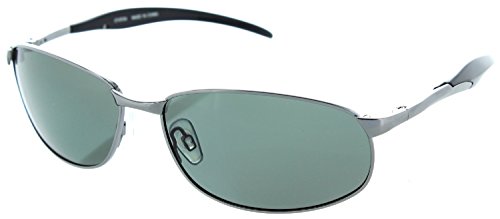 Fiore Metal Frame Polarized Fisherman Sunglasses Golf Cycling Flying Outdoor Sports (Gunmetal/Green)