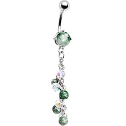 Semi Precious Amazonite Stone Dangle Belly Ring