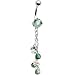 Semi Precious Amazonite Stone Dangle Belly Ring