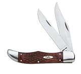 New Case Cutlery 6265 SS Folding Hunter Knife Working with Leather Sheath Impact-resistant Rosewood