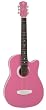 Luna Aurora Petite Dreadnought Acoustic Guitar, Rose