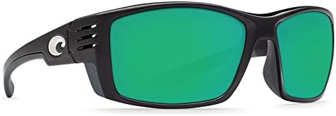 Costa Del Mar Cortez Sunglasses Shiny Black frame/Green Mirror Glass W580