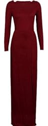Sexy Cocktail Slit Cotton Long Sleeves Evening Dress/Prom Dress/Wedding Party Dress/Maxi Dress 