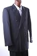Men's Double Breasted Black 100% Virgin Wool Super Gabardine Dress Suit
