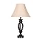 Rubbed Iron Cage Table Lamp - Tan Shade
