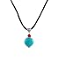 Necklace - N18- Genuine Turquoise Semi Precious Gemstone and Coral on Black Silky Satin Cord ~ Heart Shape