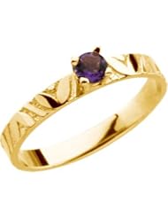 Jewelplus Youth Genuine Birthstone Ring 14K Yellow February